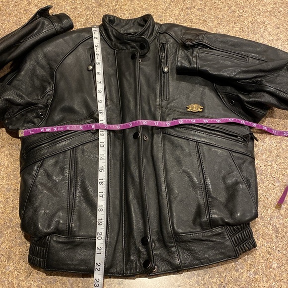 Harley-Davidson Vintage Leather Motorcycle Riding Jacket 32/4 With HOG Pin - Picture 7 of 17